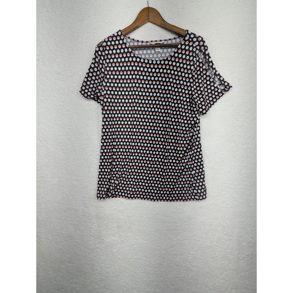 NWT Christopher Banks Shirt Top Stretch‎ Strappy Cold Shoulder Short Sleeve L